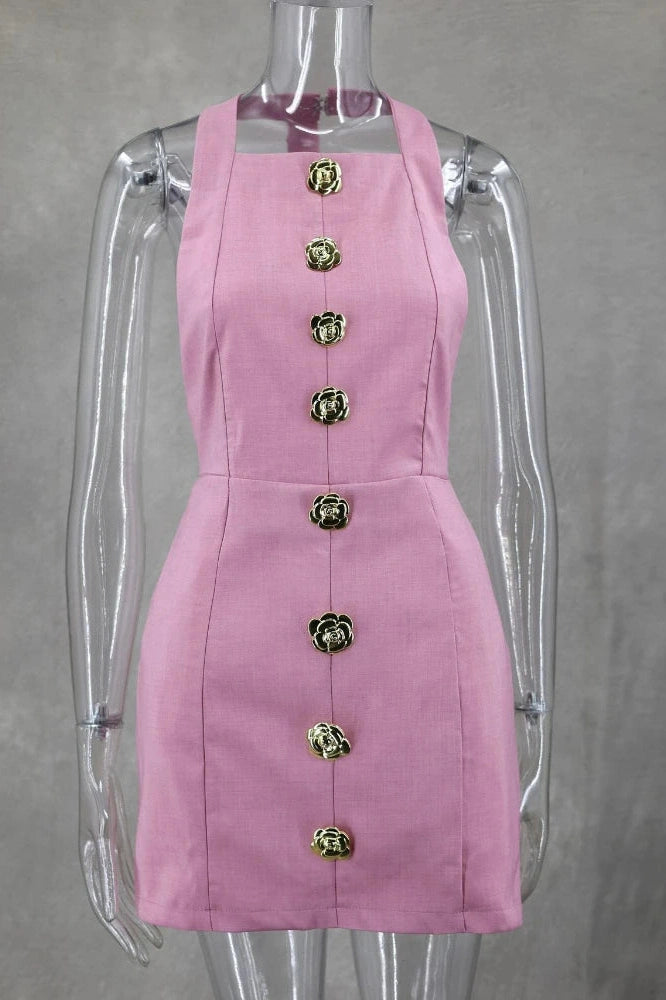 Backless Sleeveless Slim Fit Mini Dress