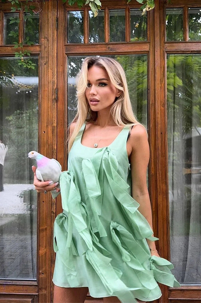 Sleeveless High Waist Mini Dress