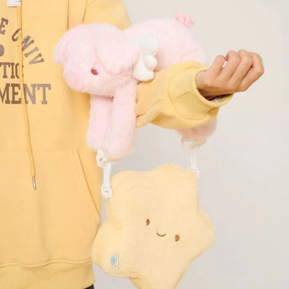 Patchwork Fluffy Cartoon Star Top-Handle Bags Sweet Y2k Aesthetic Chic Shoulder Bag Kawaii Cute Handbags Purses