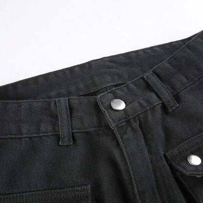 Metal Button Straight Leg Pants