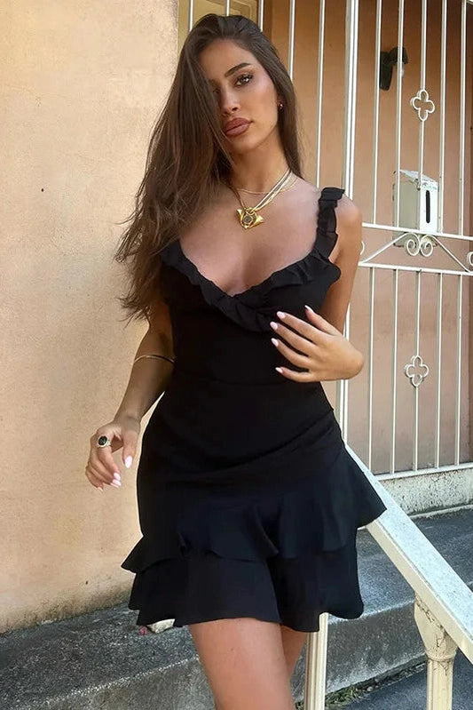 Sleeveless Backless Slim Mini Dress