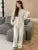 Women’s Knitted 2-Piece Set Tracksuit Autumn Winter O-neck Pullover Sweater Wide Leg Pants Harajuku Warm Solid Casual Suit New