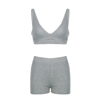 Sporty Style 3 piece Set Cotton Halter + Cotton Short +Cotton Hoodies Women¡¯s Causal Simple Knitter Suits Fashion Classical