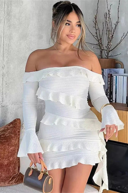 Strapless Long Sleeve Mini Dress