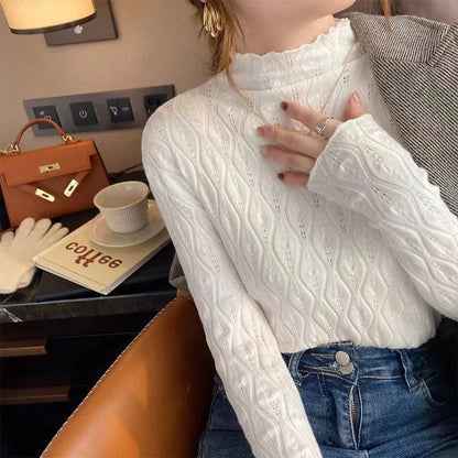 New Faux Cashmere Turtleneck Women Sweaters Autumn Winter Warm Pullover Slim Tops Knitted Sweater Jumper Soft Pull Female