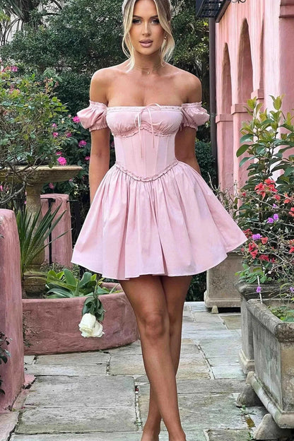 Sleeveless Backless Slim Pleated Mini Dress