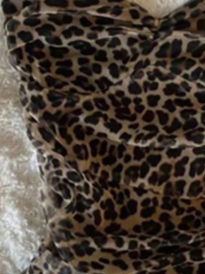 Leopard Print Tube Tops Streetwear Urban Aesthetic Commuting Retro Sexy Y2k Crop Tops Comfortabled  Summer Women’s Tube Tops