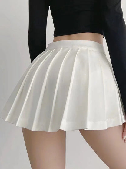 Sexy Pleated Skirts Women Korean High Waist Mini Skirts JK Preppy Summer Fashion White Black Gyaru Tennis Extreme Skirt