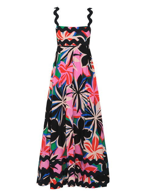 Bohemian Summer Printed A-line Long Dress Sexy Backless Holiday Beach Spaghetti Strap Dresses For Women Maxi Vestidos Para Mujer