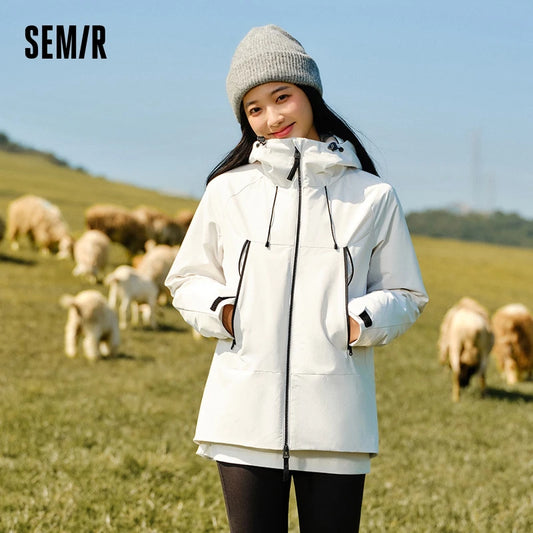 Down Jacket Women Three-Defense Rainproof Windproof Moisture Permeable Three-in-One  New Winter Two-Piece Down Jacket