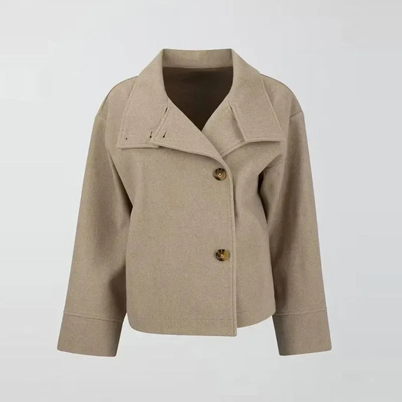 Stylish Versatile Jacket Stand-collar Women's Classic Casual Mature Elegant 2025 Autumn Coat Trend Edgy High-quality Street Wear
