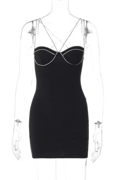Skinny V-Neck Mini Dress