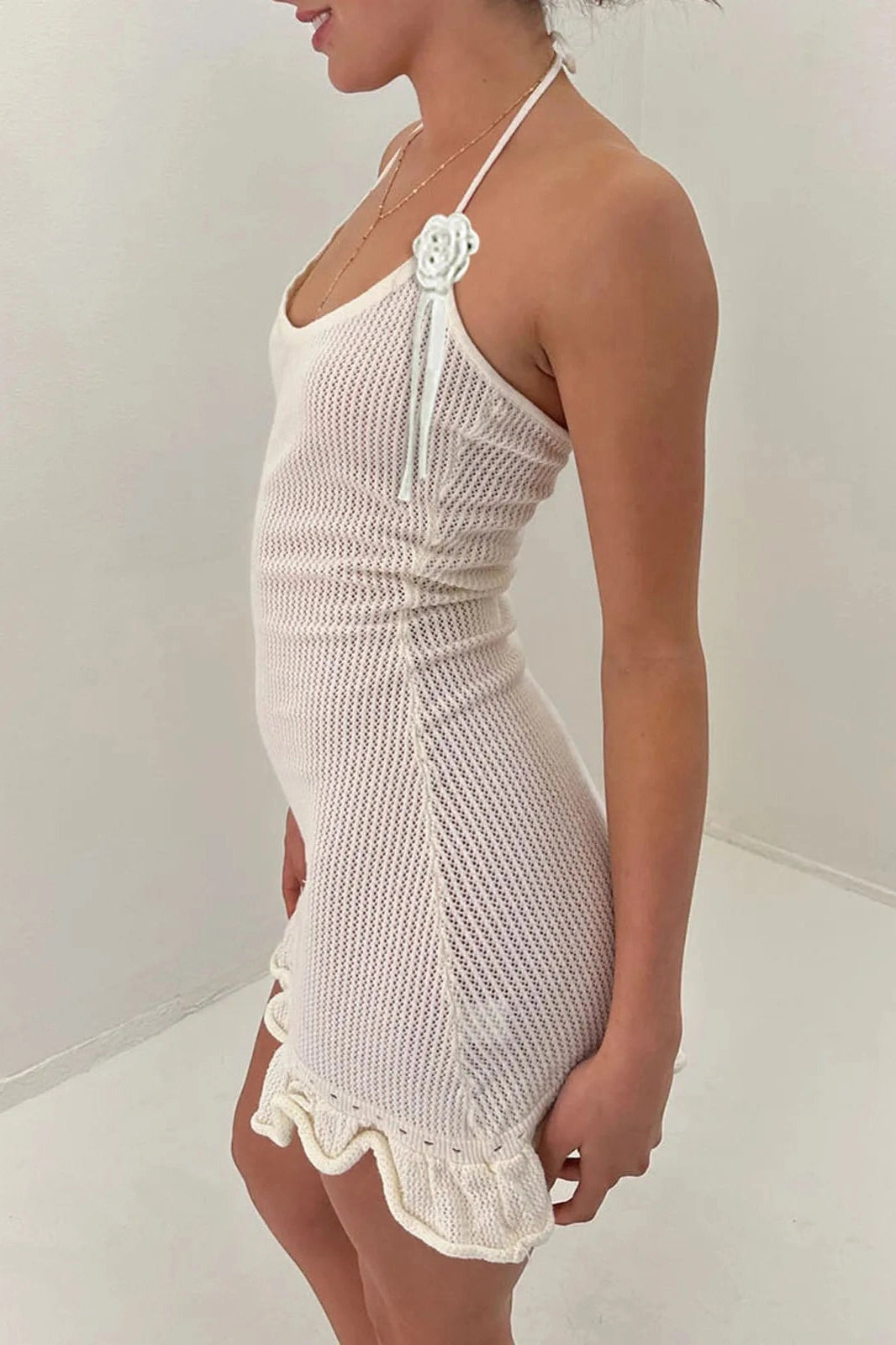 Sleeveless Tie-Up Backless Mini Dress