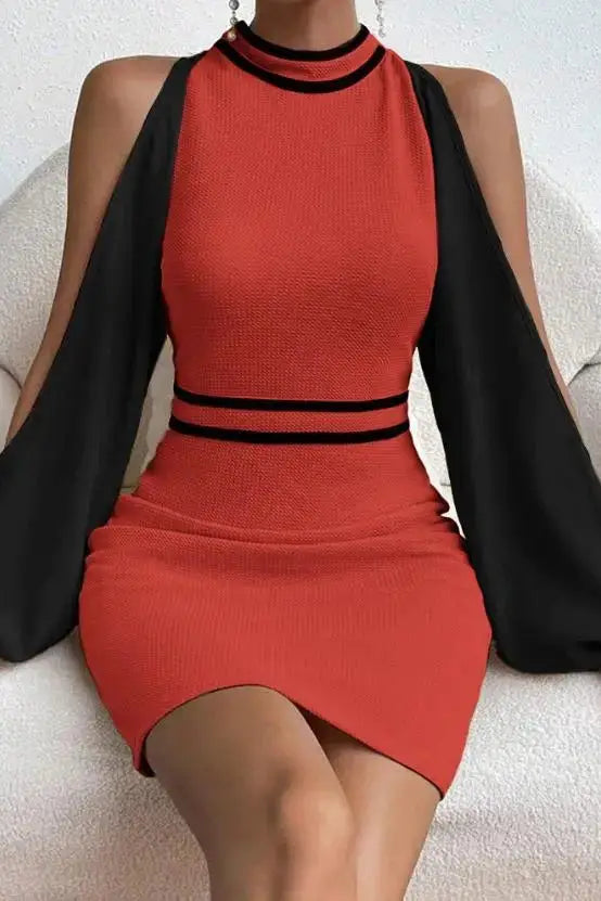 Mesh Sequin Bodycon Mini Dress