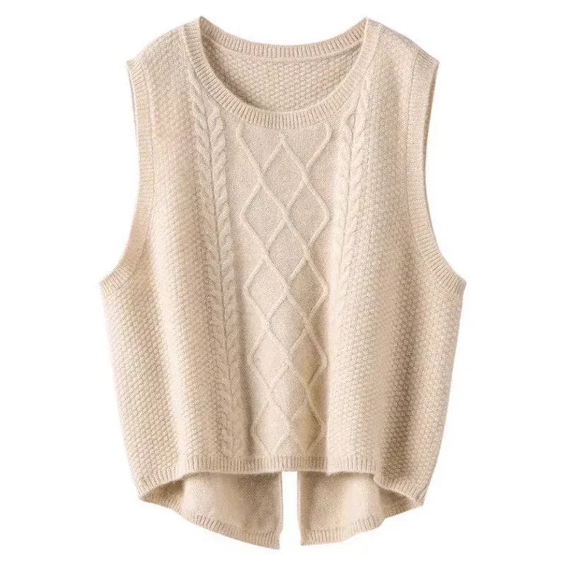 Women V-neck Sweater Vest Solid Sleeveless Preppy Style Sweet Knitted Vest Female Casual Pullover Waistcoat Fall Winter