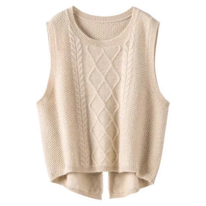 Women V-neck Sweater Vest Solid Sleeveless Preppy Style Sweet Knitted Vest Female Casual Pullover Waistcoat Fall Winter