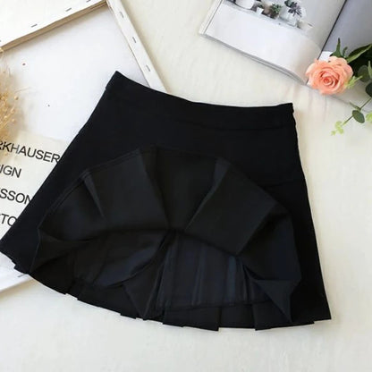 Harajuku Pleated Skirt Women Streetwear High Waist Black Mini Skirts Korean Preppy School Uniform All Match A Line Skirt