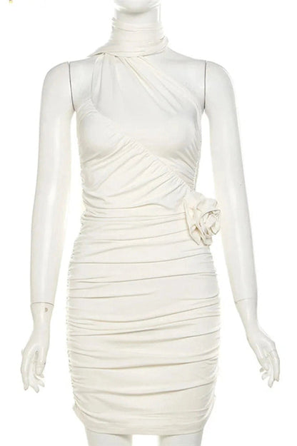 One Shoulder Sleeveless Mini Dress