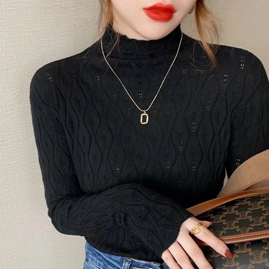 New Faux Cashmere Turtleneck Women Sweaters Autumn Winter Warm Pullover Slim Tops Knitted Sweater Jumper Soft Pull Female