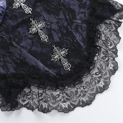 Velvet Patchwork Strappy Corset