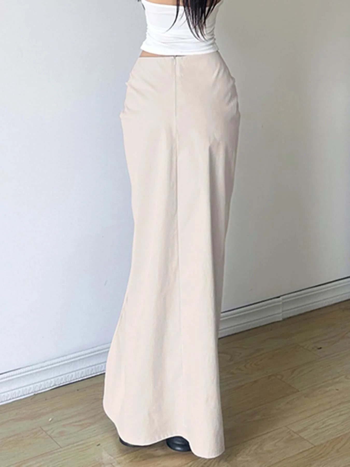 Solid High Split Ribbon Elegant Sexy Boho Skirts Women Summer Vacation Outfits