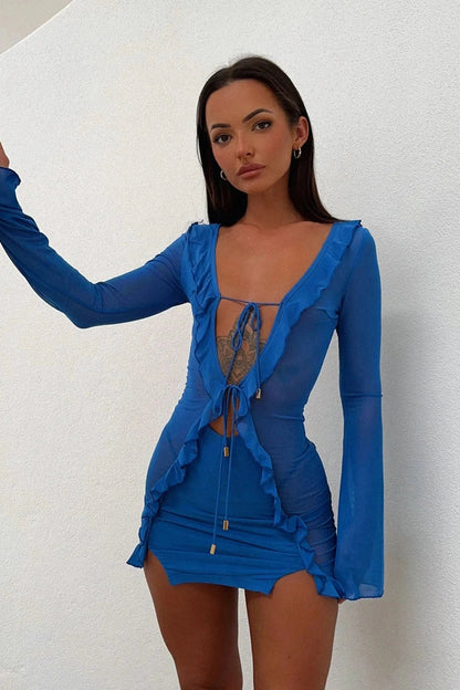 Elegant Slim Long Sleeve Mini Dress