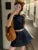 Casual Autumn Knitted Two-piece Skirt Outfits Women Short Sleeve Cropped Top Pleated Mini Skirt Korean Fashion Knitting Set New