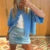 Vintage Button Up Short Sleeve Cardigans Preppy Aesthetic Y2K Knitted Sweater T-shirt Women Loose Fit Knitwear Tops High Street