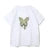 Pure wind short short sleeve female Korean spice girl round neck print wearing top with shoulder slimming T-shirt trend