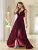 Surplice Front Ruffle Trim Prom Dress