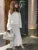 Solid Loose Sweater Suit Female Fashion V-Neck Knit Pollover Top Long Skirt High Waist Autumn Winter Skirt 2 Piece Set