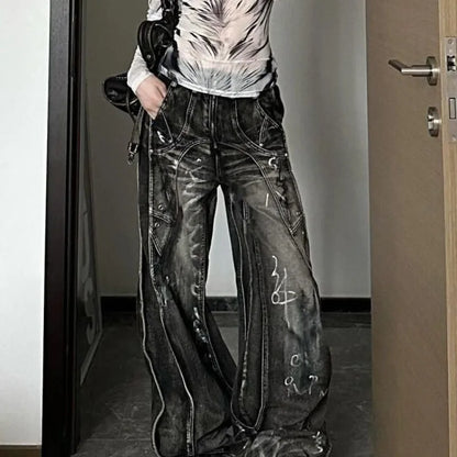 Vintage Graffiti Loose Pants