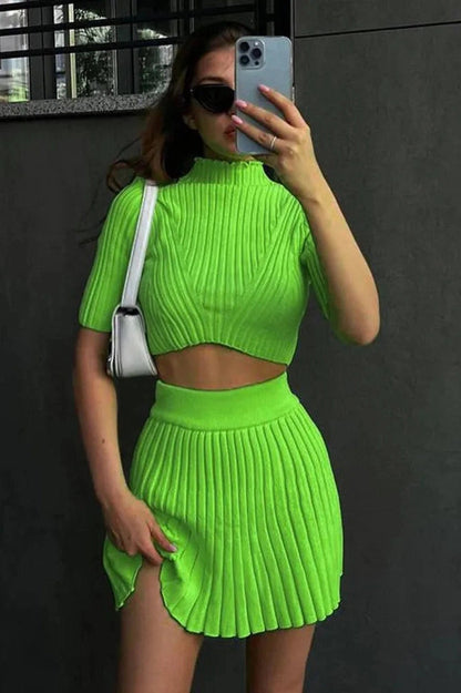 Short Sleeve Two-Piece Mini Dress
