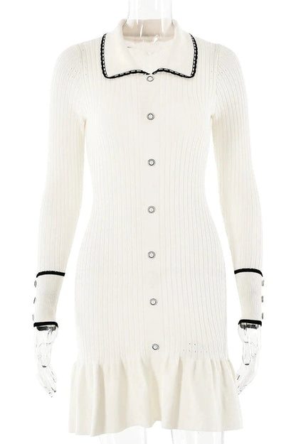 Elegant Slim Bodycon Long Sleeve Mini Dress