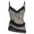 Y2K Streetwear Leopard Lace Patchwork Camis Top Gothic Style V-neck Bow Trim Tank Tops Fashion Aesthetic Vest Girls