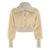 Solid Fluffy Turn-Down Collar Jacket Women s Autumn Winter New Slim Button Cropped Coat Retro Fashion