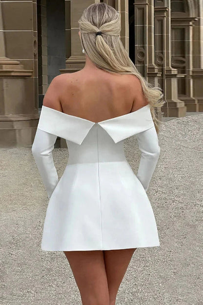 Off-Shoulder A-Line Mini Dress