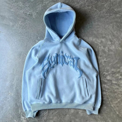 Harajuku High Street Popular Vintage Letter Print Y2k Zip Hoodies Loose Sweatshirt Unisex Casual Joker Pullovers Hoodie Tops