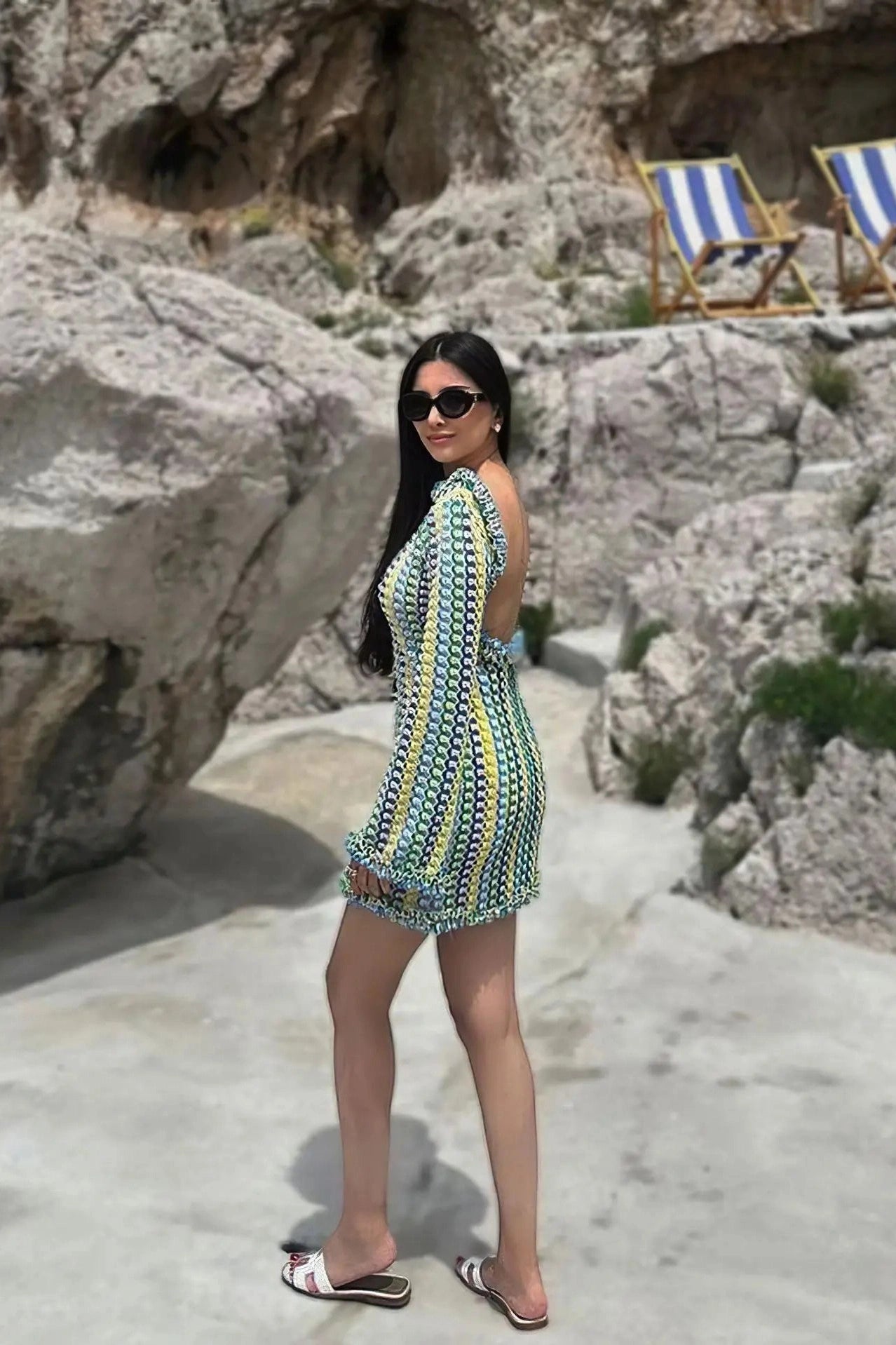 Slim Fit Mini Dress with Long Sleejson Back