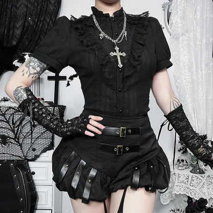 Gothic Pumpkin Print Shorts