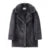 Winter Faux Rabbit Fur Coat Women Brand Designer Thick Warm Outerwear Jacket Fur Collar Classic Dark Gray Overcoat