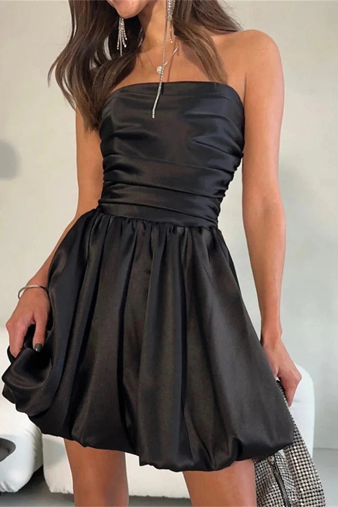 Slim Strapless Sleeveless High Waist Mini Dress
