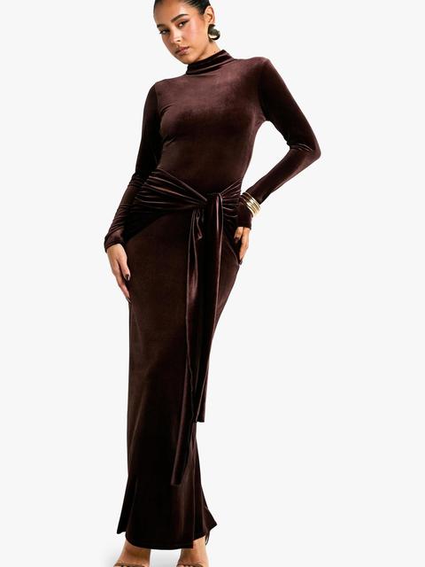 Elegant Long Sleeve Bodycon Korean Velvet Party Evening Dress Women Elastic Tight Vestido Autumn/Winter2025 New Clothing