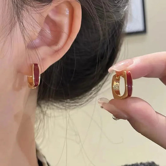 Lizakosht Fashion Square Imitation Pearl Earrings for Women Handmade Geometric Jewelry Gift