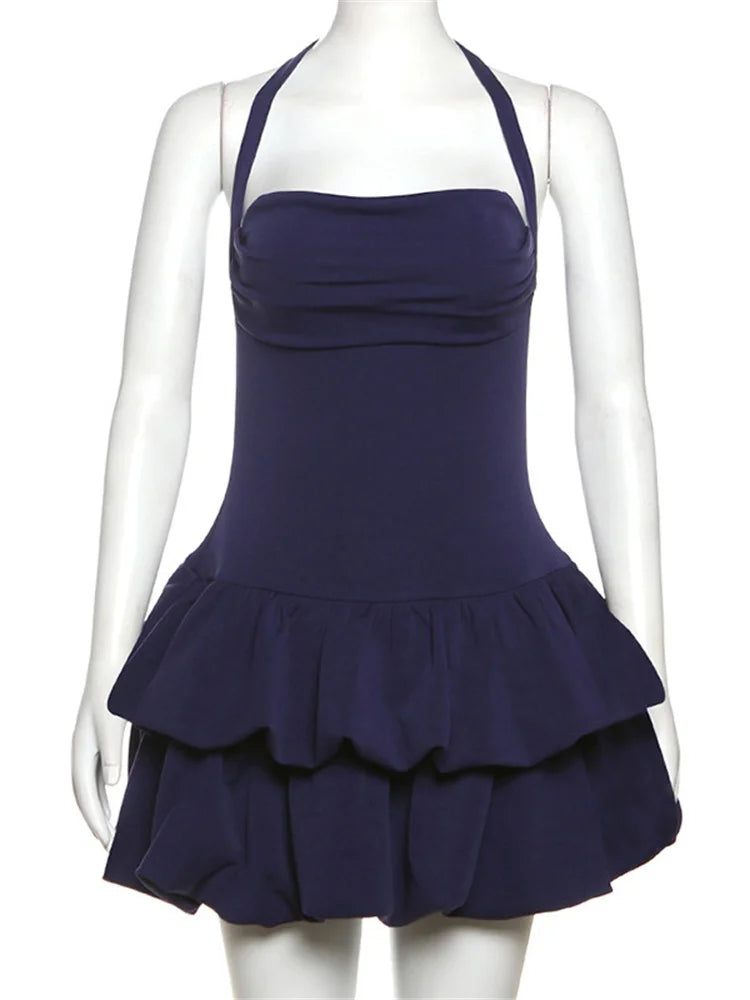 Sexy Backless Spring Mini Dress Women Square Collar Patchwork Bandeau Fashion Solid 2025 New Dress Female Bodycon Dress