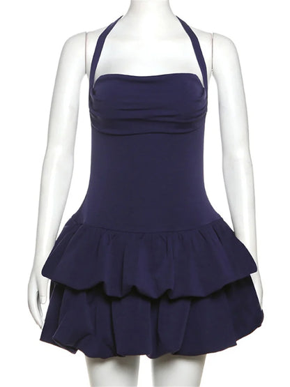 Sexy Backless Spring Mini Dress Women Square Collar Patchwork Bandeau Fashion Solid 2025 New Dress Female Bodycon Dress