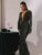 Glitter Deep V Neck Sexy Maxi Dress For Women Elegant Sparkle Long Sleeve Ruched Bodycon Split Club Party Sexy Dress