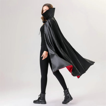 Lace-Up Stand Collar Cloak