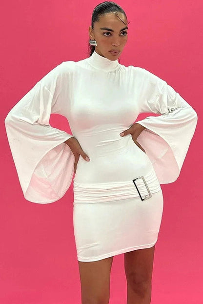 Elegant Long Sleeve Mini Dress