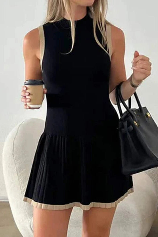 Sleeveless High Waist Mini Dress
